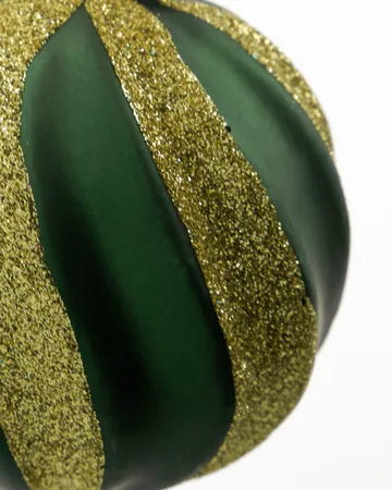 Boule de Noël Swirl lot de 4 - Vert-or - House Doctor