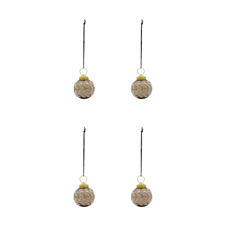 Boule de Noël Vellu lot de 4 - Sable - House Doctor