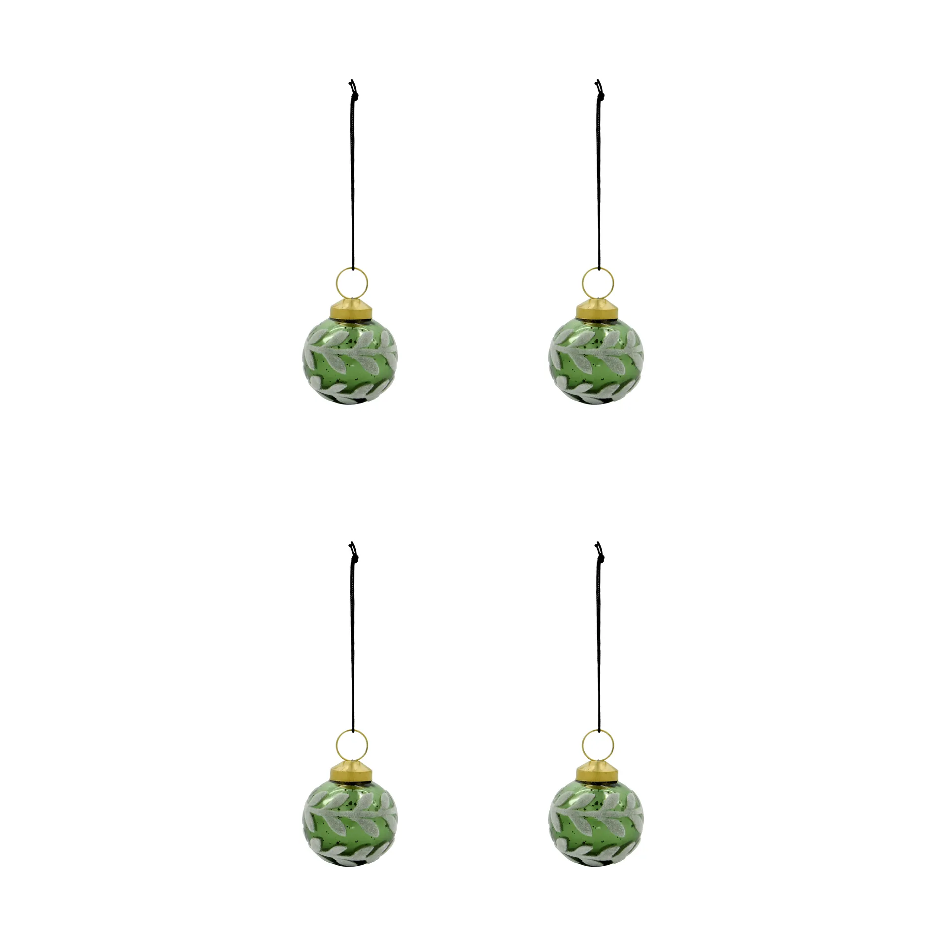 Boule de Noël Vellu lot de 4, Vert House Doctor