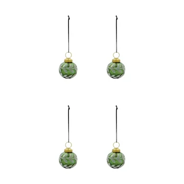 Boule de Noël Vellu lot de 4 - Vert - House Doctor