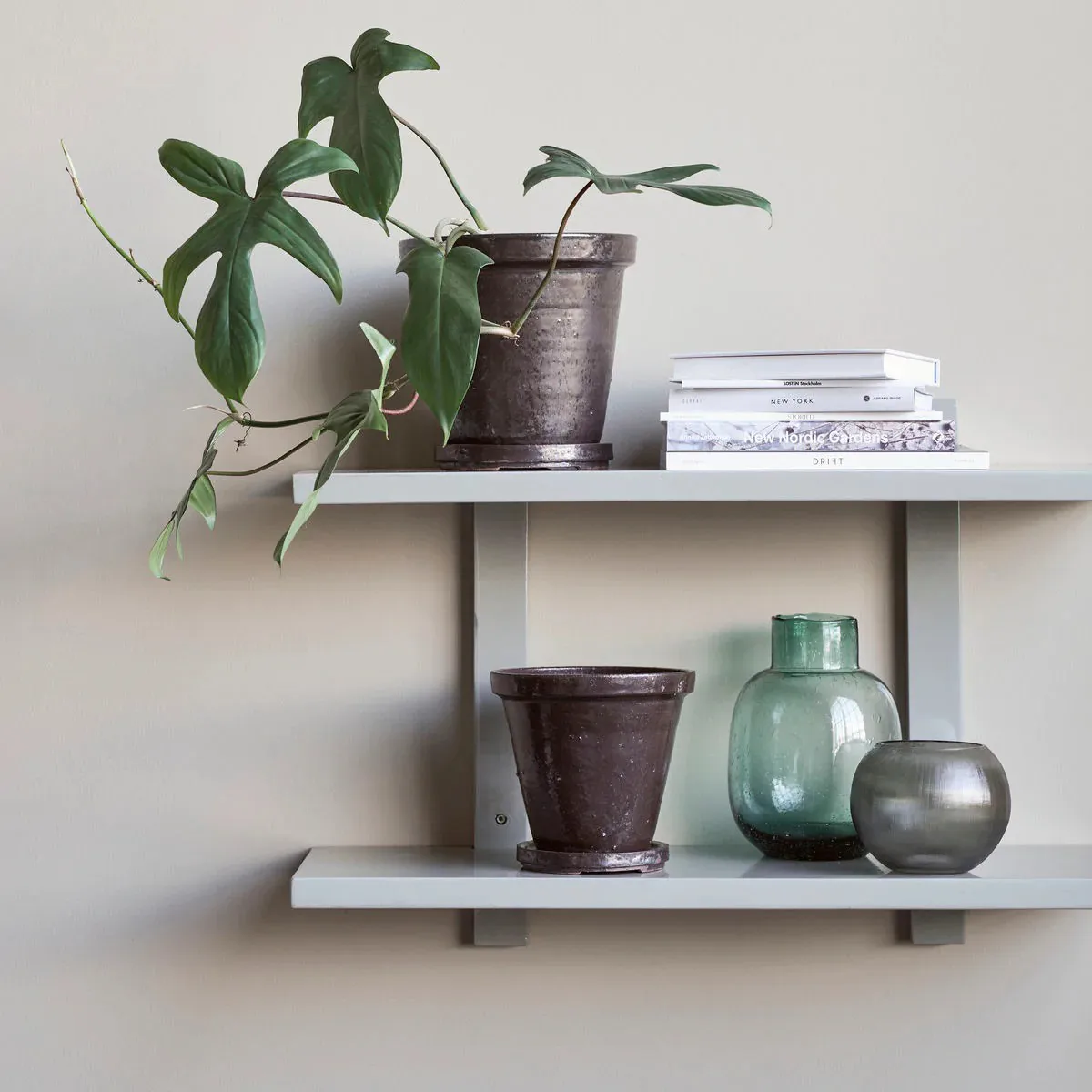 Cache-pot avec soucoupe Flower 4 pièces, Ø18 cm-Ø22 cm House Doctor