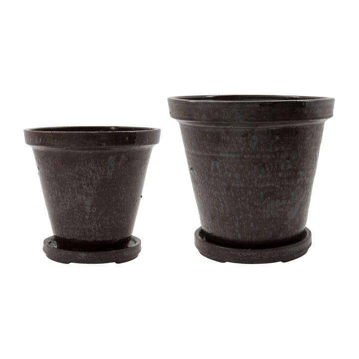 Cache-pot avec soucoupe Flower 4 pièces - Ø18 cm-Ø22 cm - House Doctor