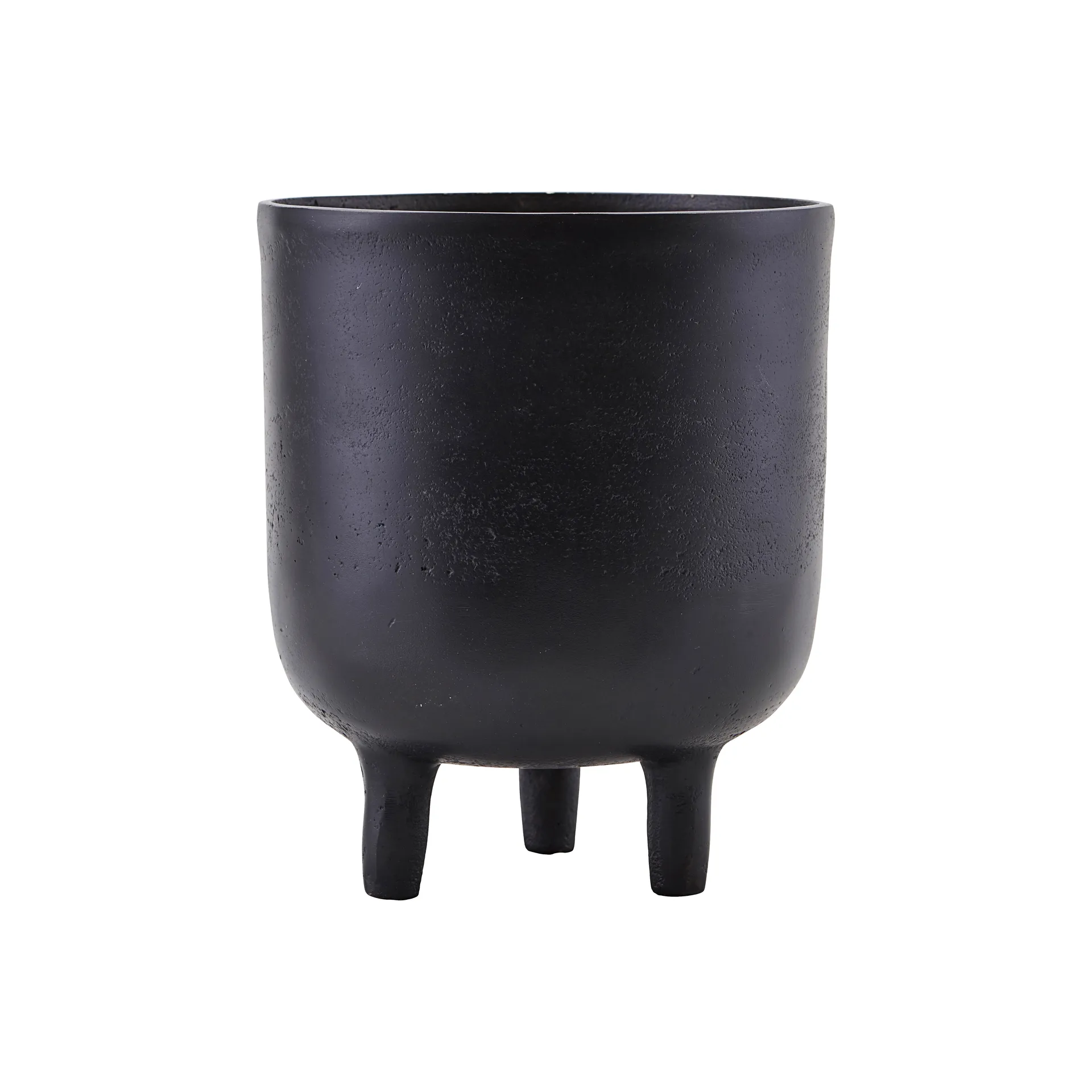Cache-pot noir Jang avec pieds Ø15 cm, 18cm House Doctor