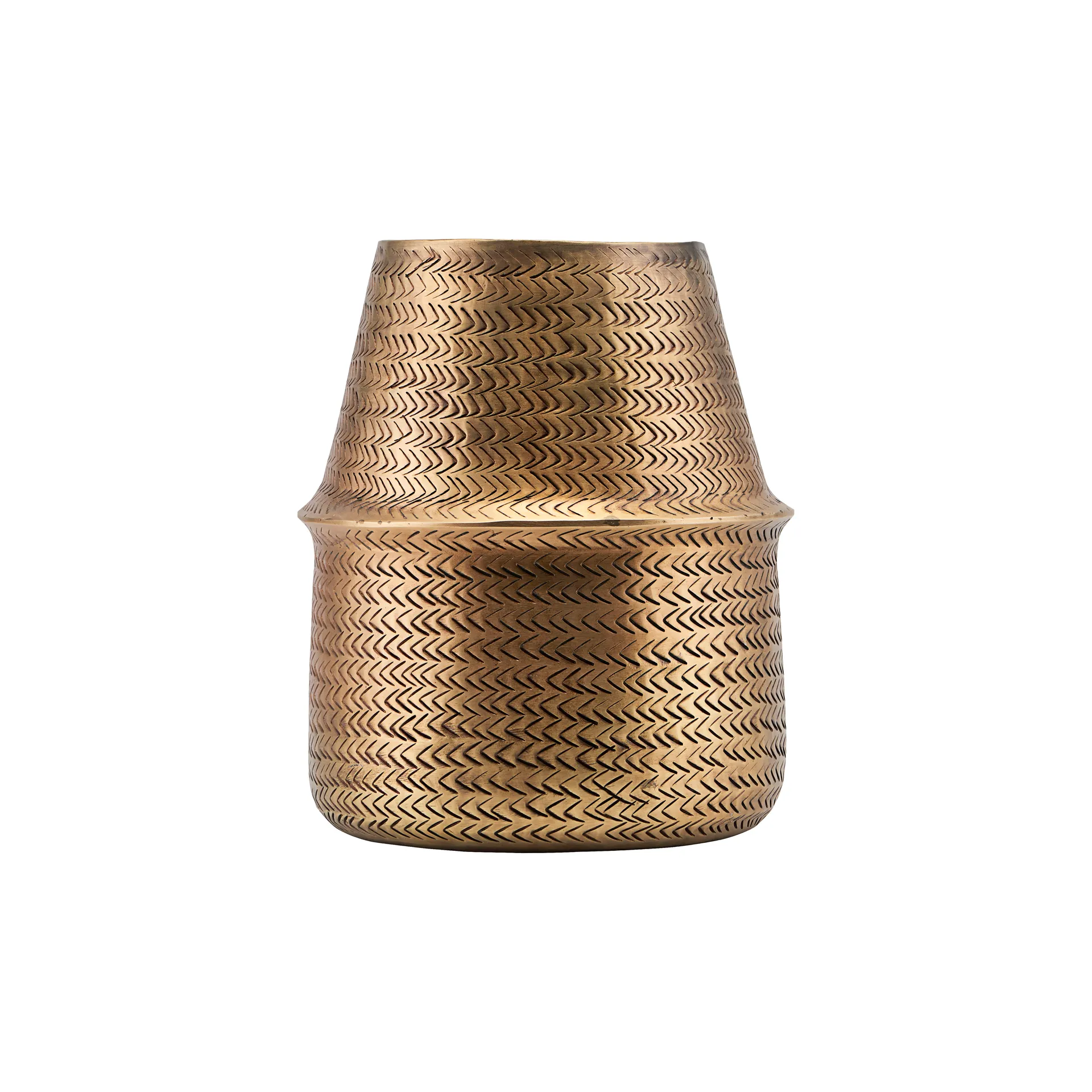 Cache-pot Rattan Ø19 cm, laiton House Doctor