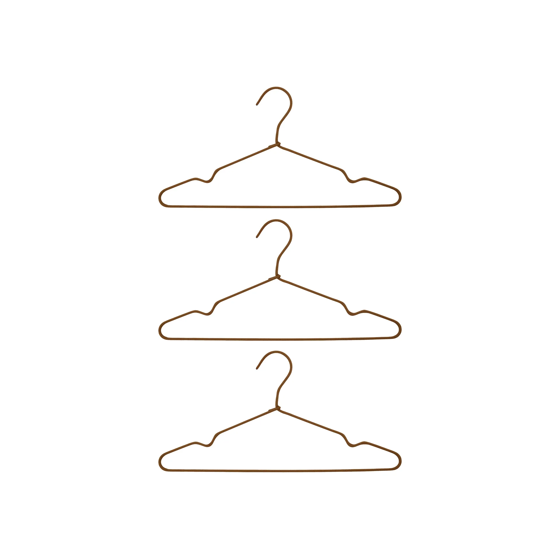 Ceintre Wire Lot de 3, Marron House Doctor