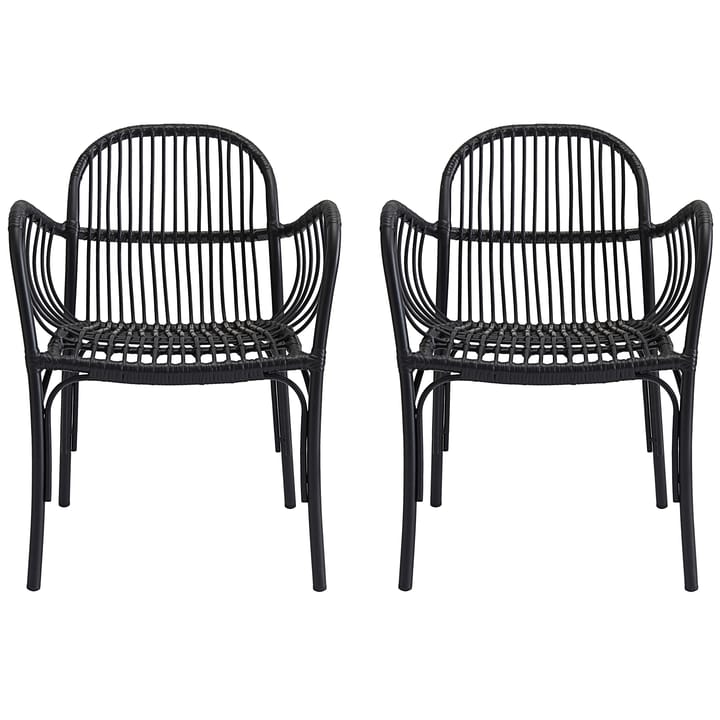 Chaise en rotin Brea lot de 2 Noir - undefined - House Doctor