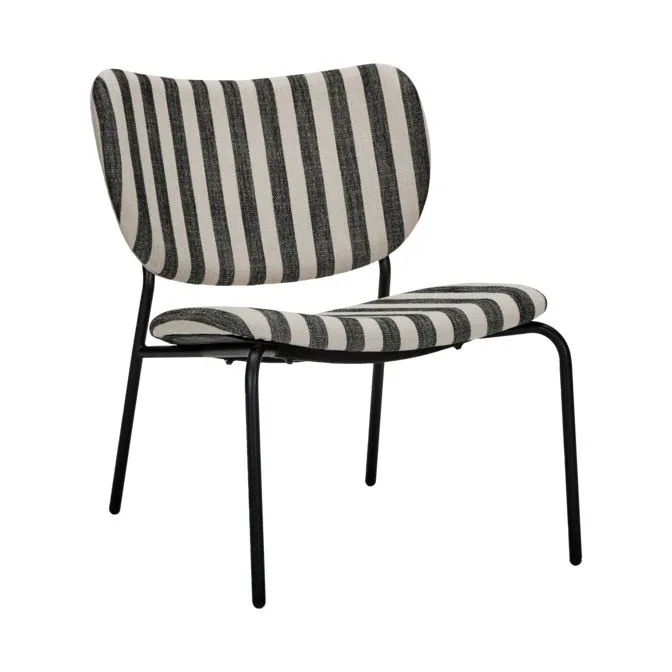 Chaise Longa avec structure en acier, Noir-blanc House Doctor