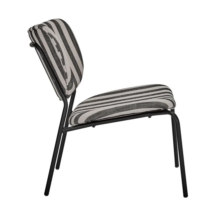 Chaise Longa avec structure en acier, Noir-blanc House Doctor