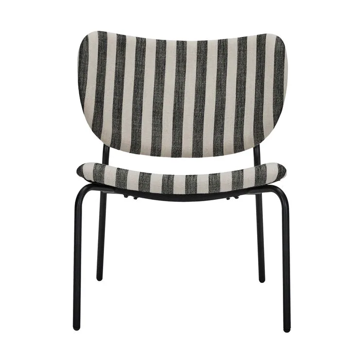 Chaise Longa avec structure en acier, Noir-blanc House Doctor