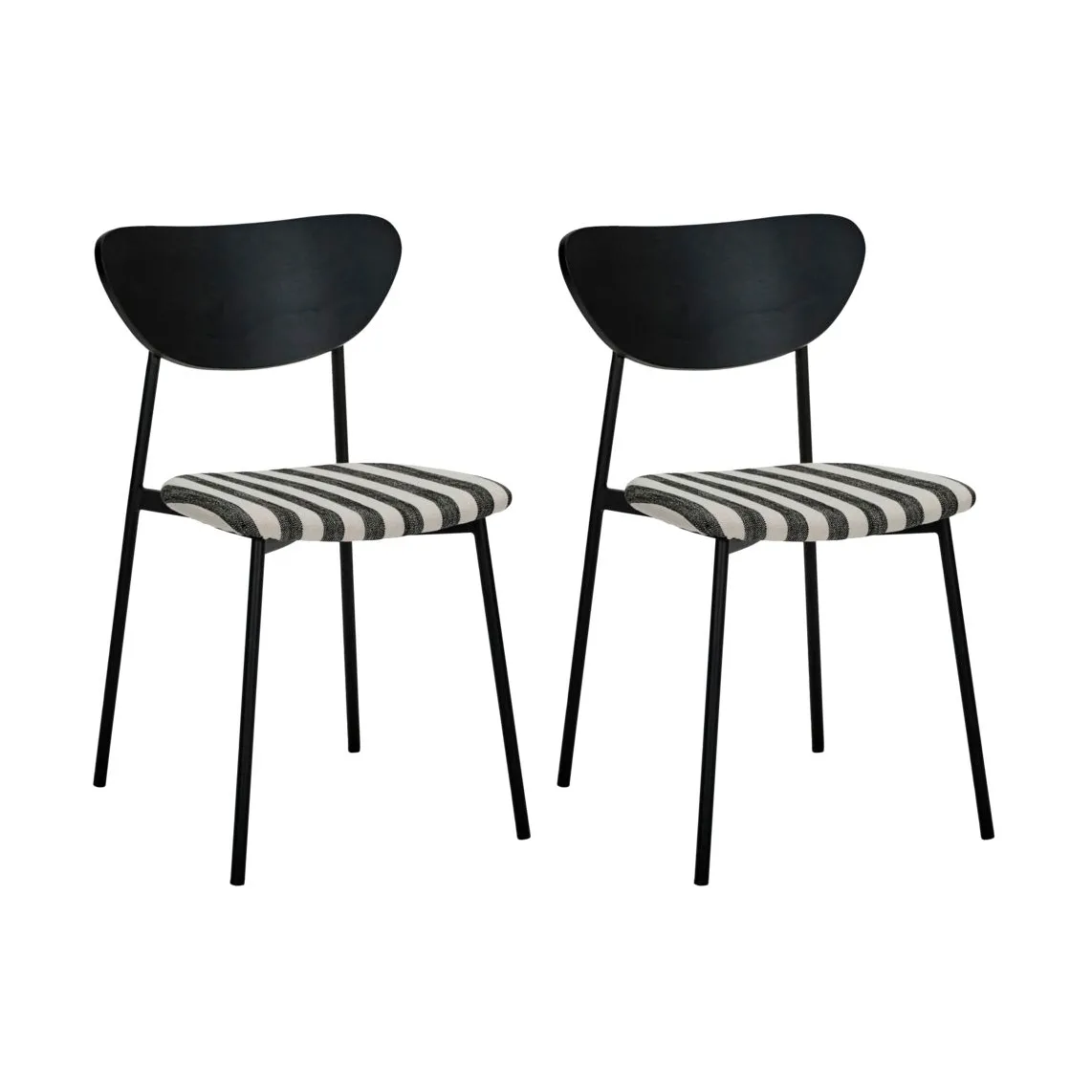 Chaise Must avec assise 2-pack, Noir-blanc House Doctor