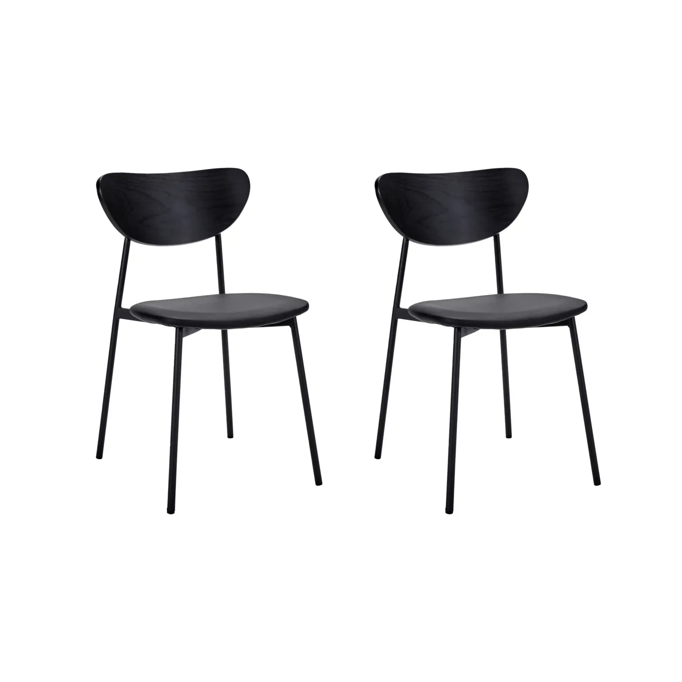 Chaise Must avec assise 2-pack, Noir House Doctor