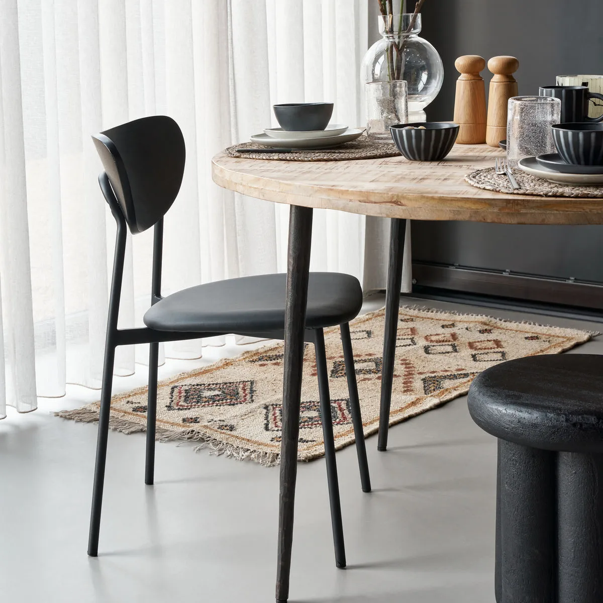 Chaise Must avec assise 2-pack, Noir House Doctor