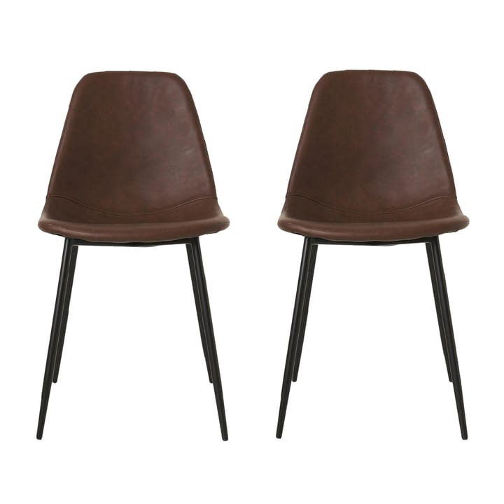 Chaises Found similicuir - lot de 2 - marron - House Doctor