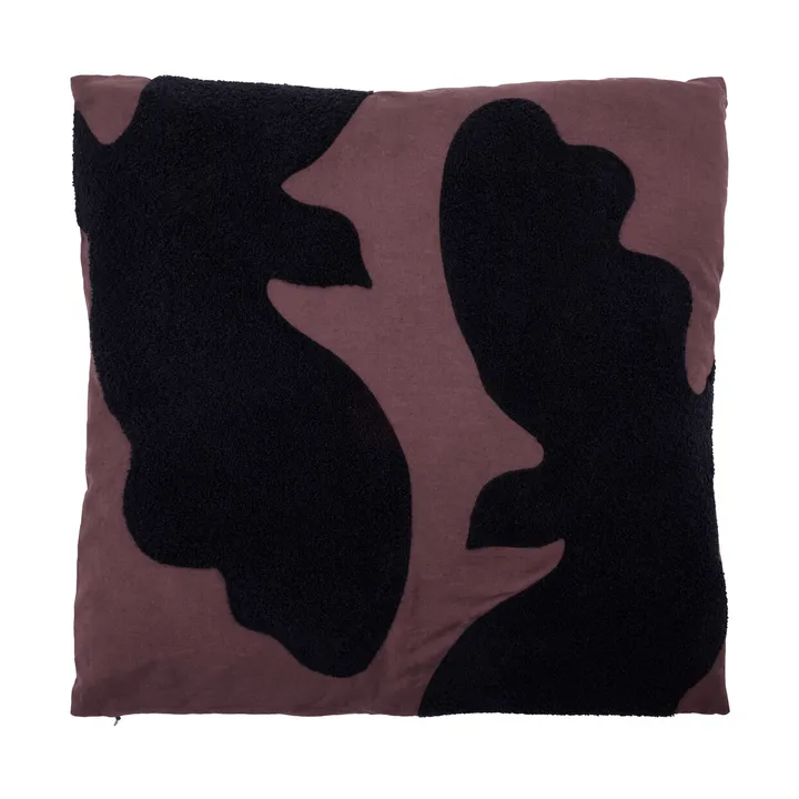 Coussin décoratif Miki - Chocolat noir-noir, 50x50 cm - House Doctor