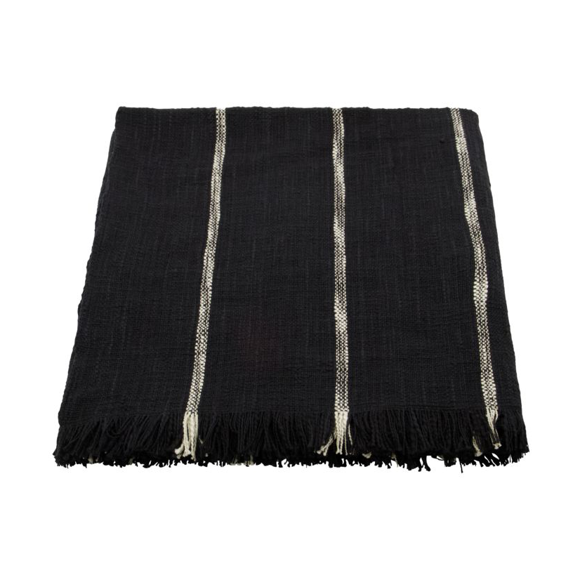 House Doctor Couvre-lit Tuur 130x180 cm Noir-écru | Design Scandinave | Couvre-lits | Noir