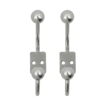 Crochets Ball lot de 2 - Silver finish, Ø7x13 cm - House Doctor