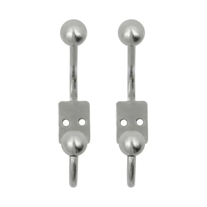 Crochets Ball lot de 2 - Silver finish, Ø7x13 cm - House Doctor