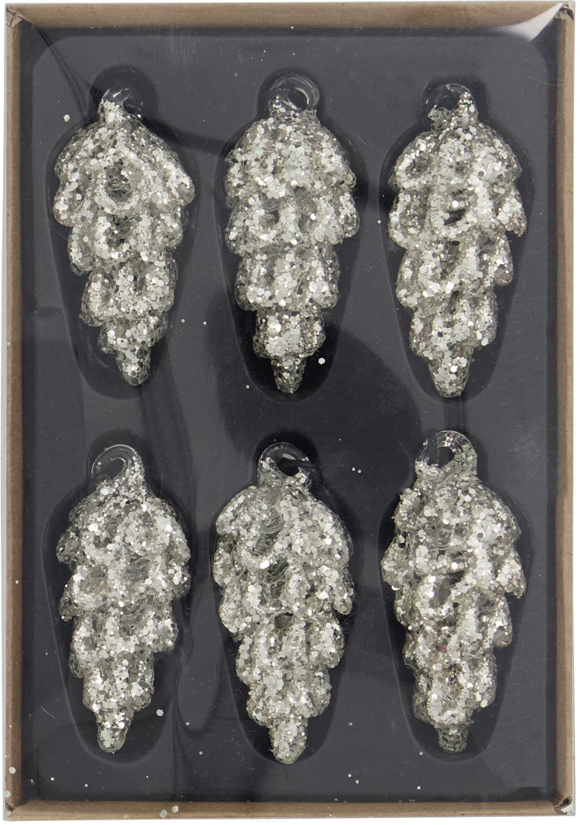 Décoration de Noël Cone 5,5 cm Lot de 6, Argenté House Doctor