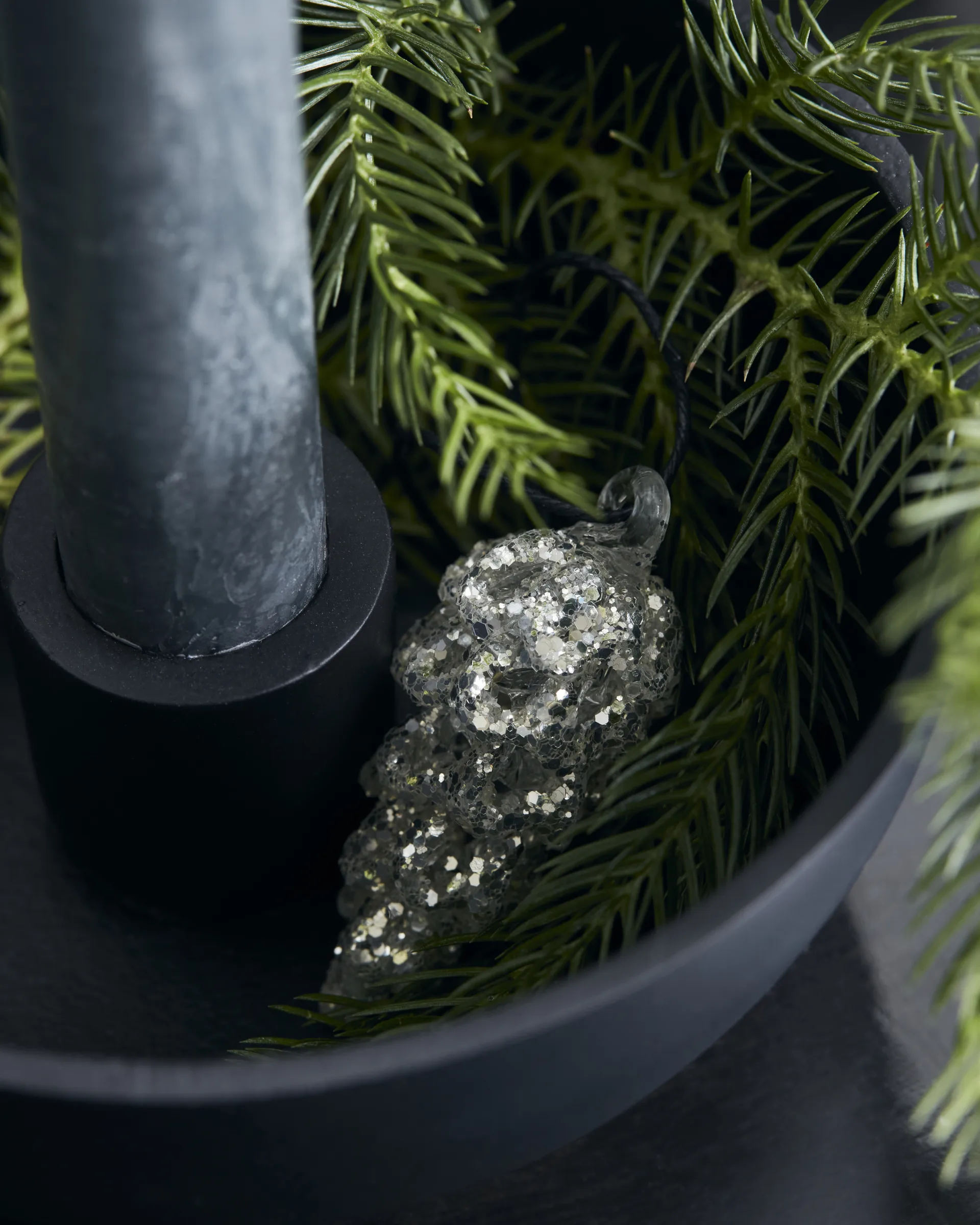 Décoration de Noël Cone 5,5 cm Lot de 6, Argenté House Doctor