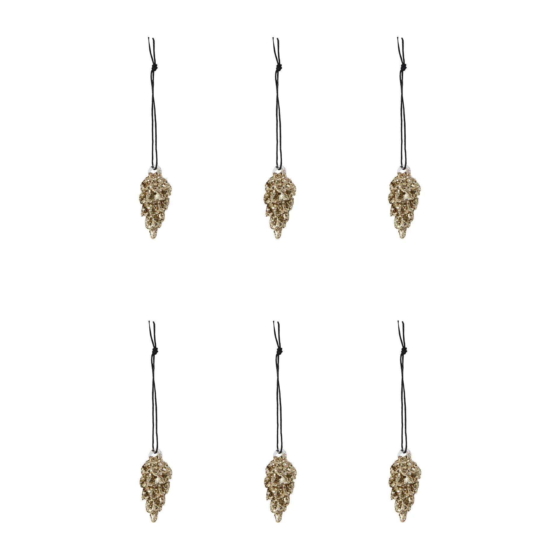 Décoration de Noël Cone 5,5 cm Lot de 6, Doré House Doctor