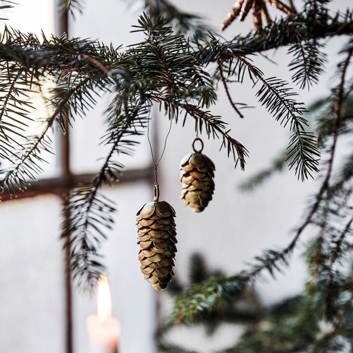 Décoration de sapin de Noël à suspendre Cone 6,5 cm 2 pièces, Or House Doctor