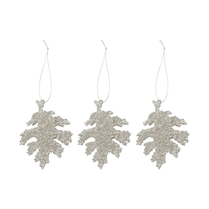 Décorations de Noël Gliz 10,5 cm, lot de 3, Paillettes argentées House Doctor