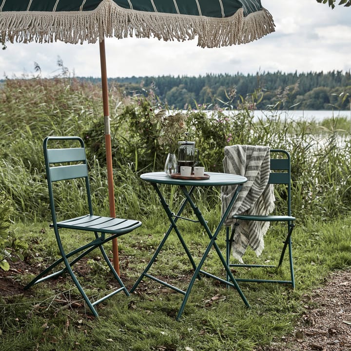 Ensemble café Helo avec 2 chaises - Vert foncé - House Doctor