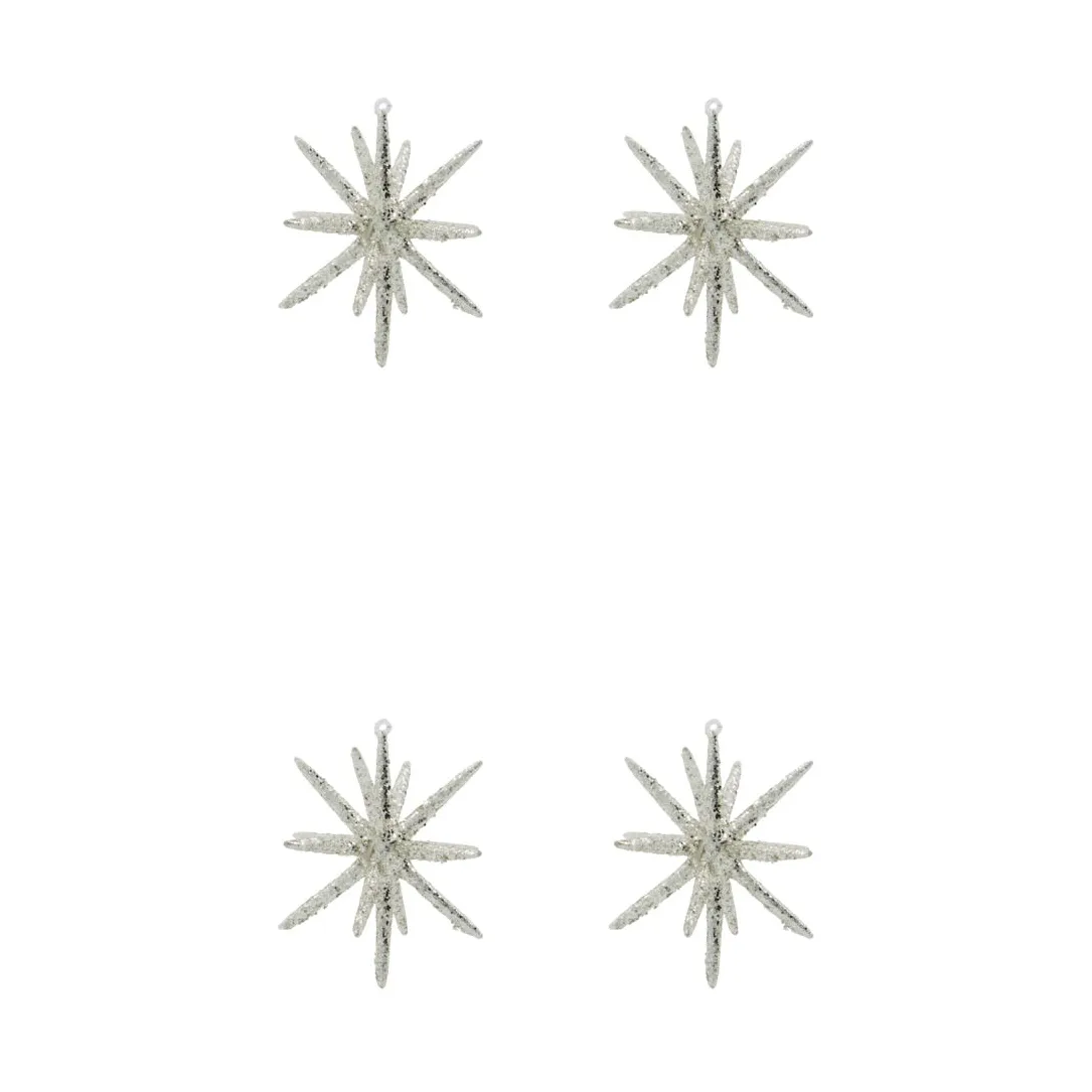 Étoile de sapin Spike Ø12 cm, lot de 4, Paillettes laiton argenté House Doctor
