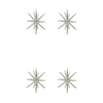 Étoile de sapin Spike Ø12 cm, lot de 4 - Paillettes laiton argenté - House Doctor