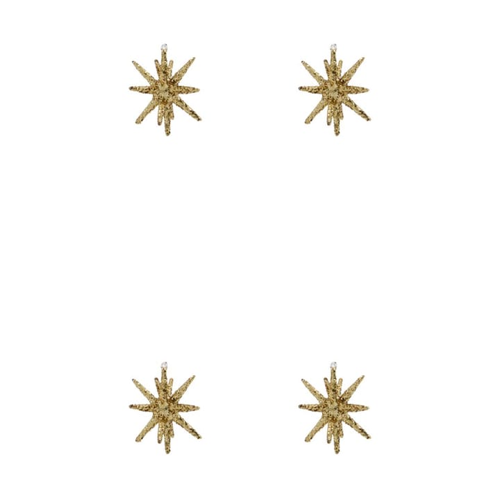 Étoile de sapin Spike Ø7,5 cm lot de 4 - Paillettes en laiton brun - House Doctor