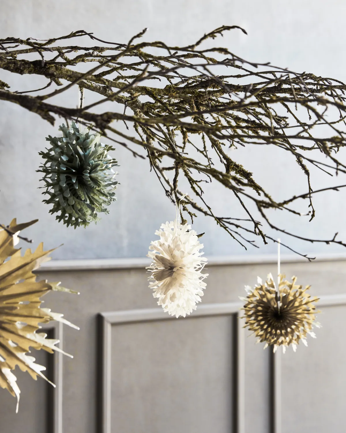 Étoiles en papier Fold, paquet de 12, Doré House Doctor