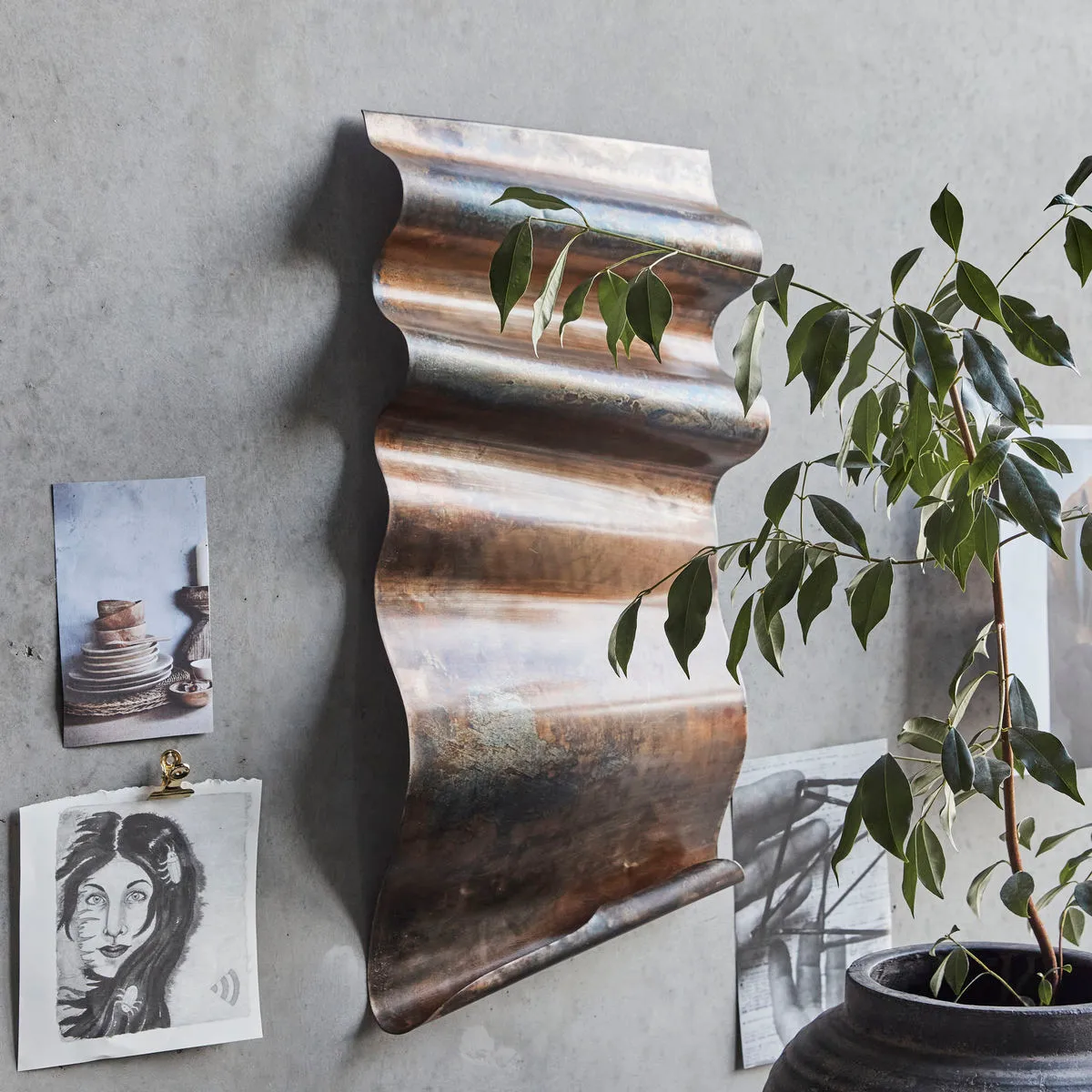 Faha wall art 30x60 cm, Brun antique House Doctor