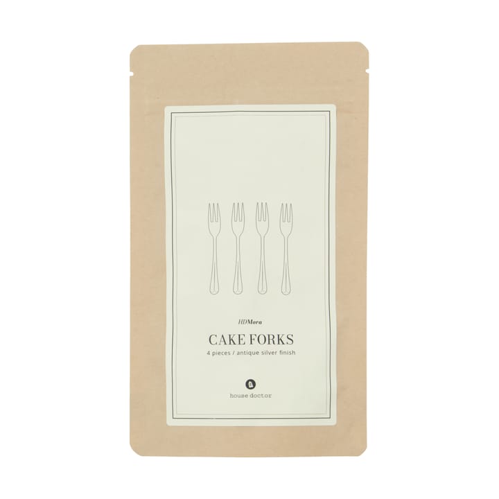 Fourchette à gâteau Mora 4 pièces, Silver finish House Doctor