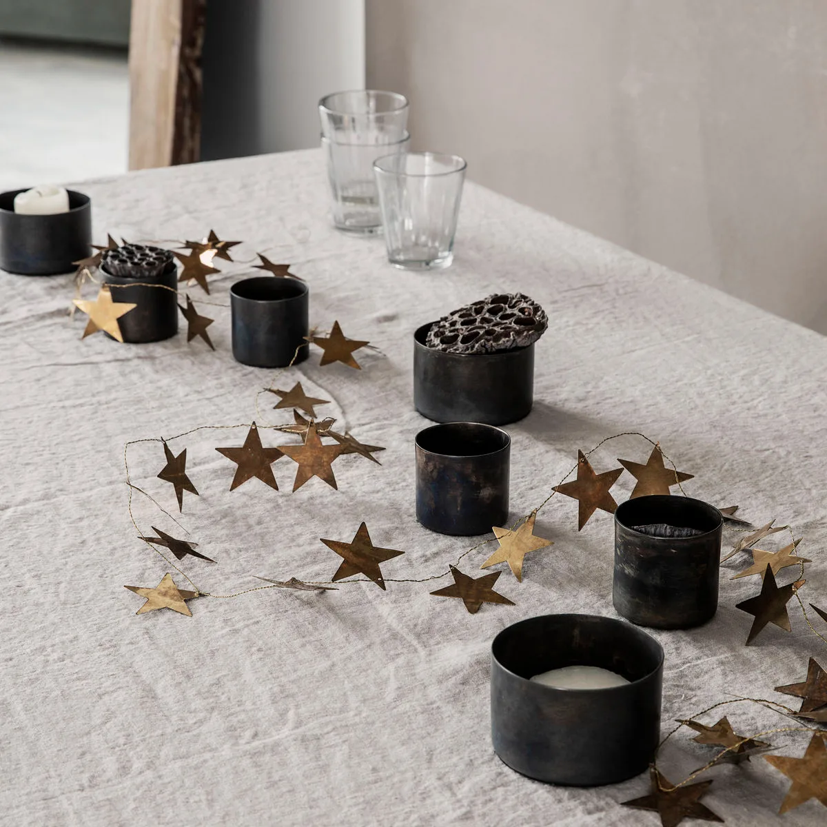 Guirlande Star 2,5 m, Laiton antique House Doctor