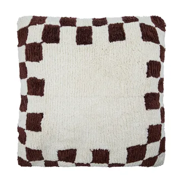 Housse de coussin Chess - Brun-off-white, 50x50 cm - House Doctor