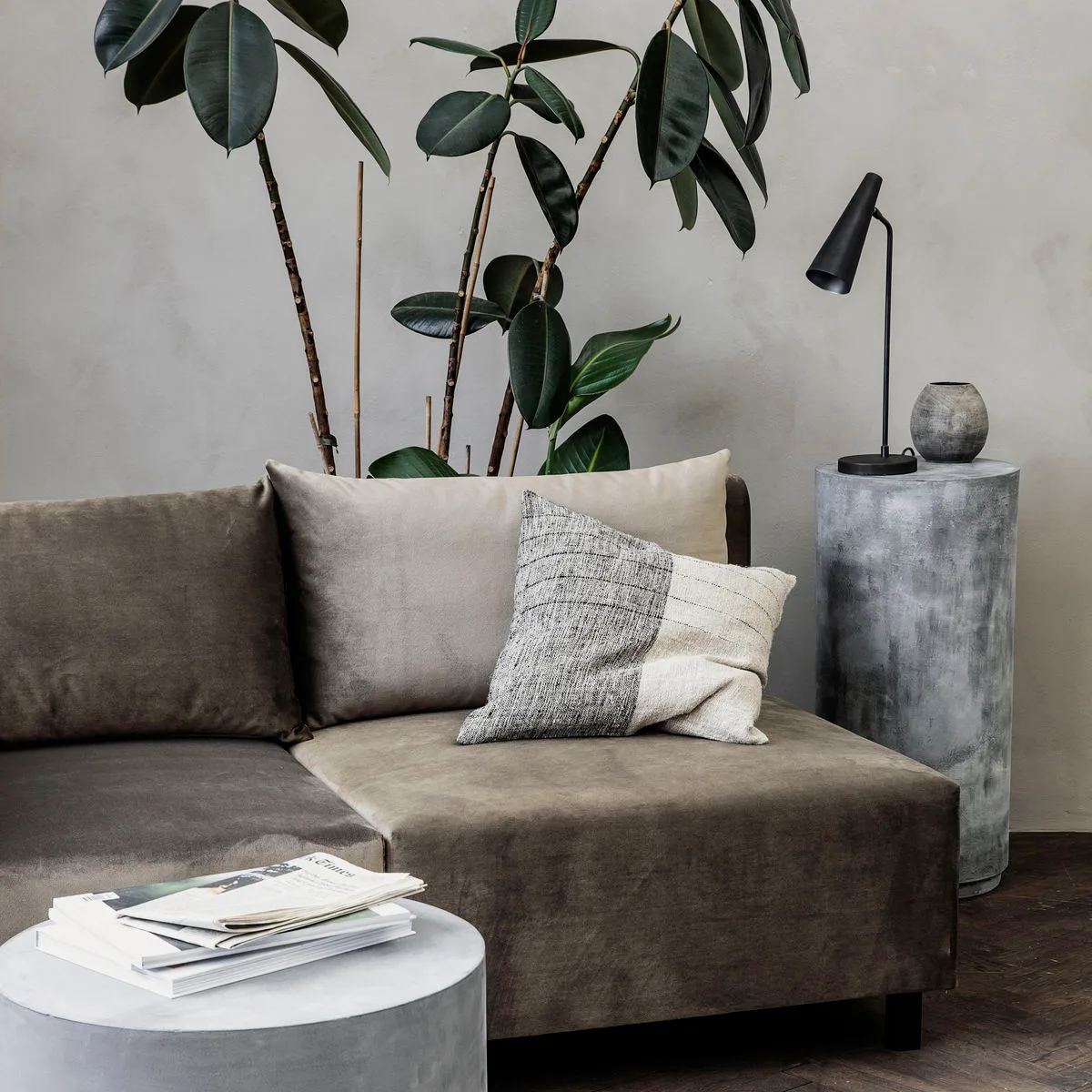 Housse de coussin Dived 50x50 cm, Noir-blanc cassé House Doctor