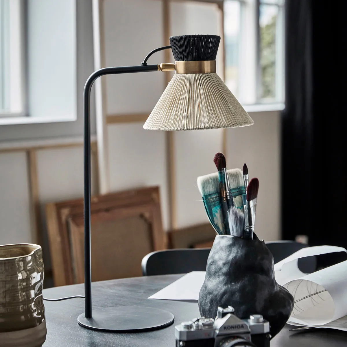 Lampe de table Cord, Noir House Doctor