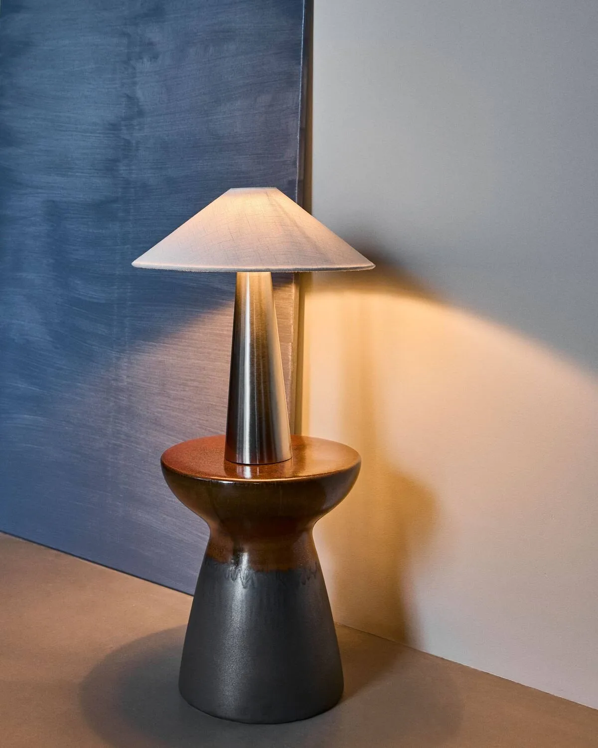 Lampe de table Soffi, Argent brossé-Off-White, Ø42x48 cm House Doctor