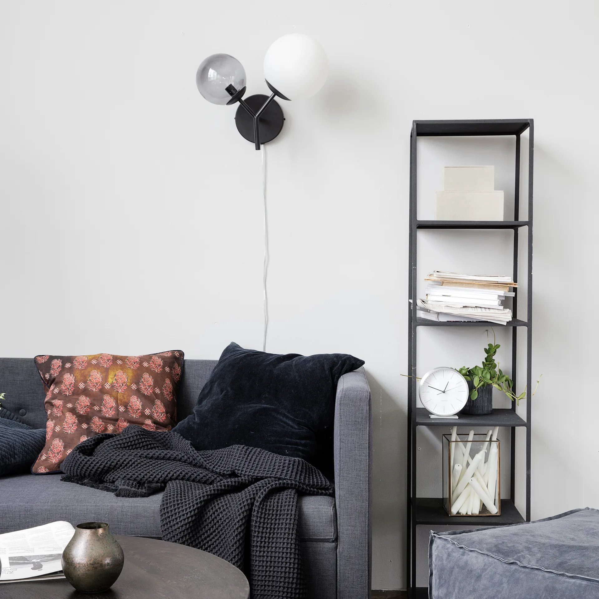 Lampe murale Twice, noir House Doctor