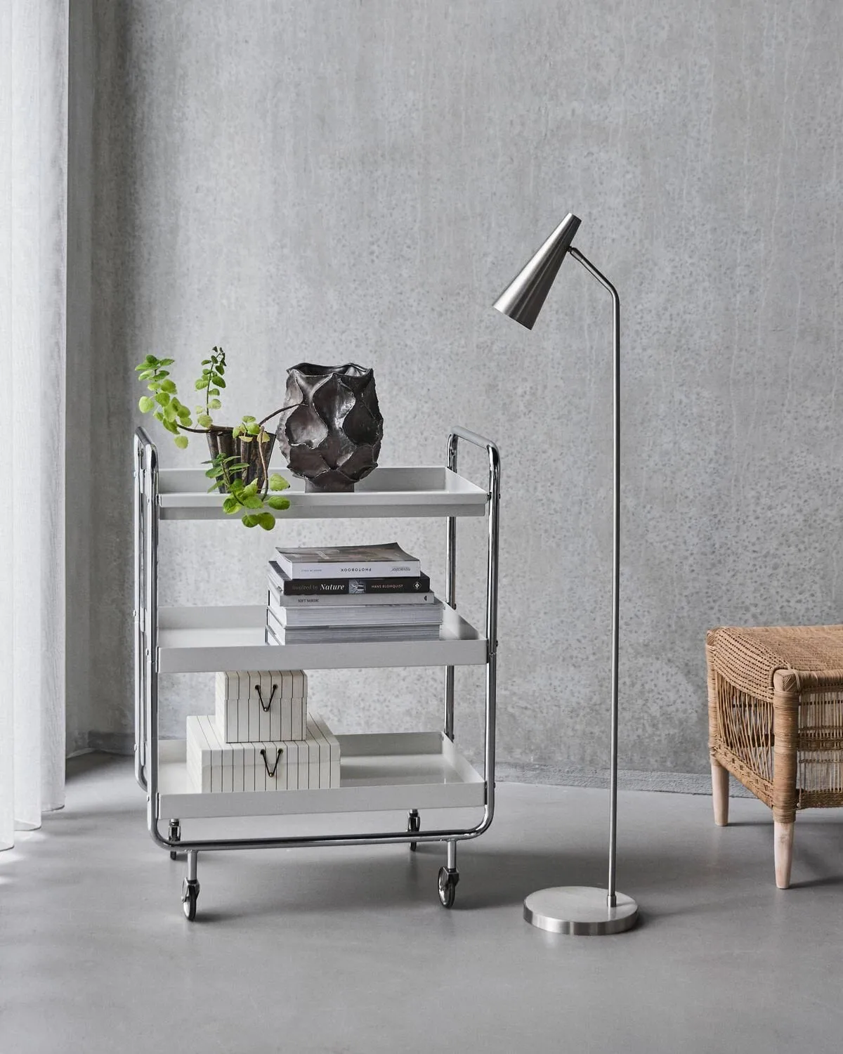Lampe sur pied Precise, Silver finish House Doctor