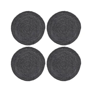 Lot de 4 sets de table rond en algues séchées - gris-bleu - House Doctor
