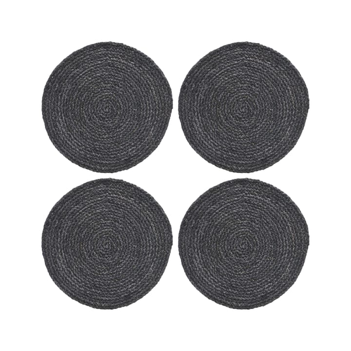 Lot de 4 sets de table rond en algues séchées - gris-bleu - House Doctor