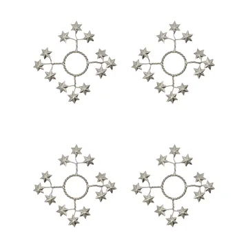Manchettes pour bougies Star lot de 4 - Argent - House Doctor