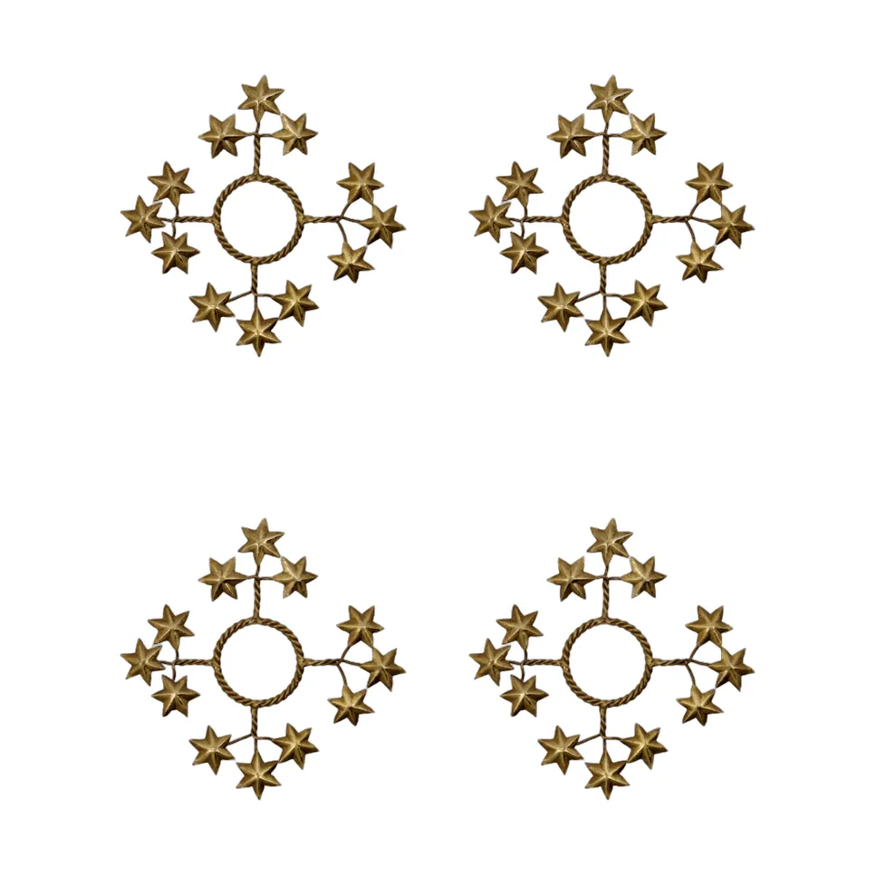 Manchettes pour bougies Star lot de 4, Doré House Doctor