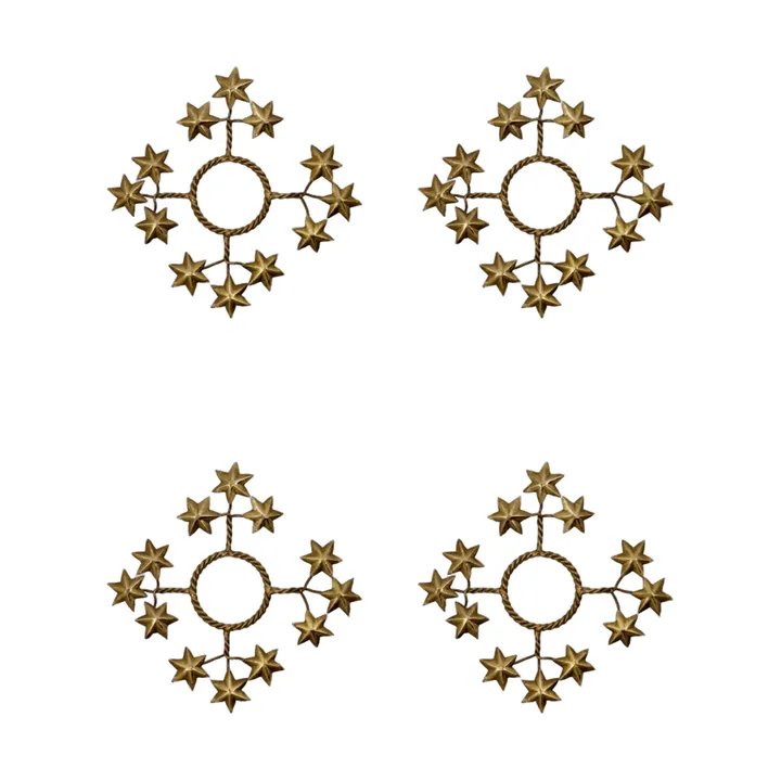 Manchettes pour bougies Star lot de 4 - Doré - House Doctor