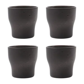 Mug isotherme Liss 9 cm Lot de 4 - Gris foncé - House Doctor