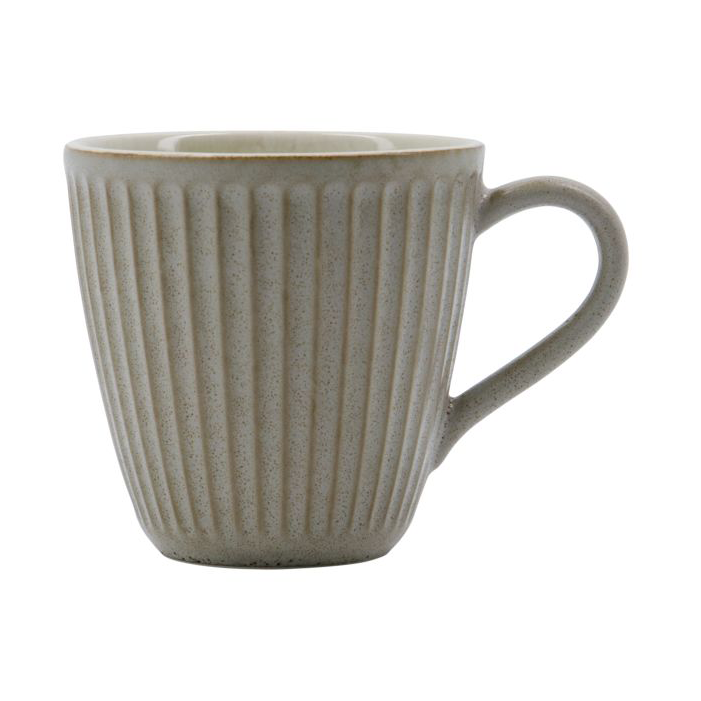 house doctor mug pleat 30 cl gris-brun