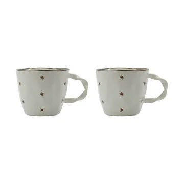 Mug Starry, lot de 2 - Blanc - House Doctor