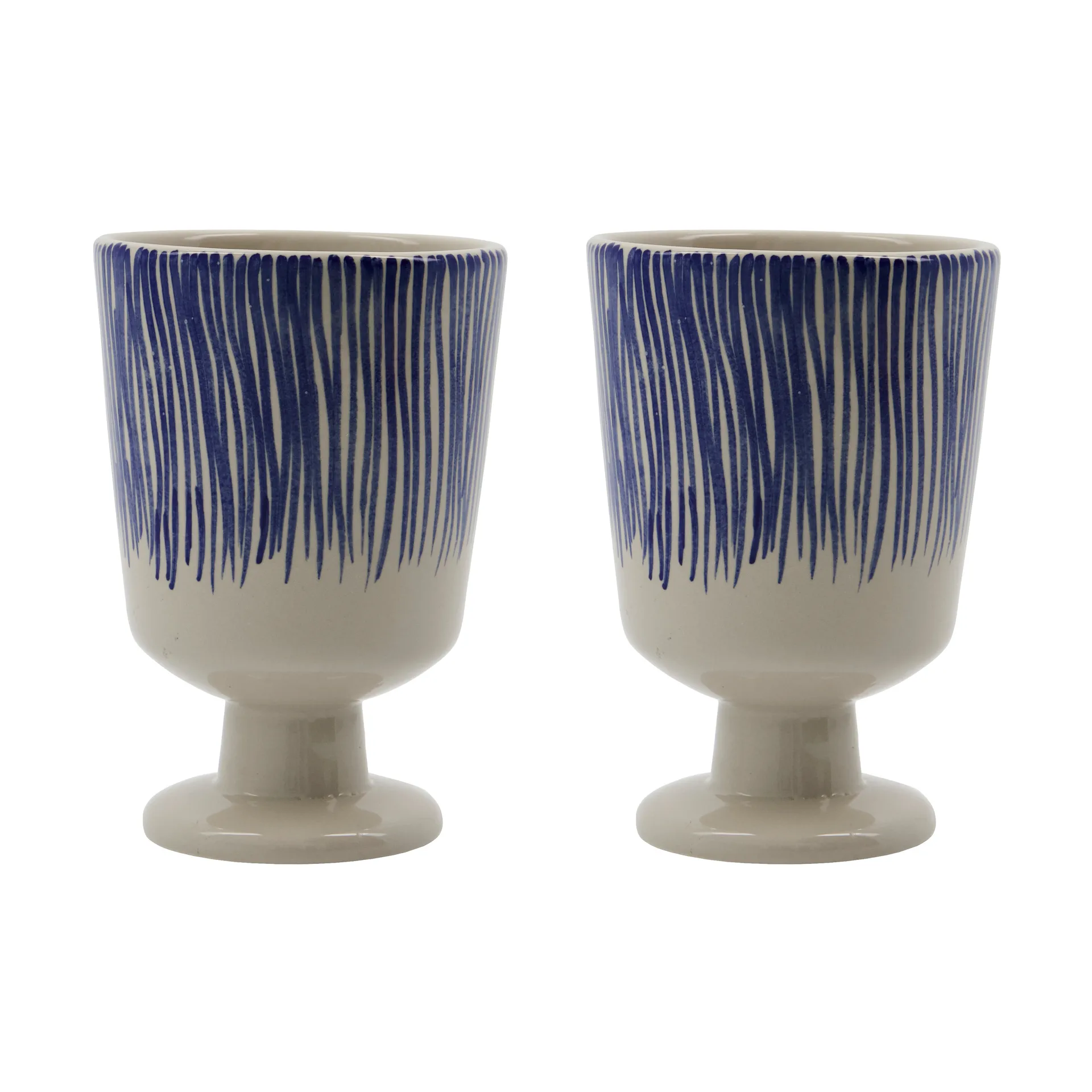 Mug sur pied Diva 25 cl, lot de 2, Off white-Bleu House Doctor