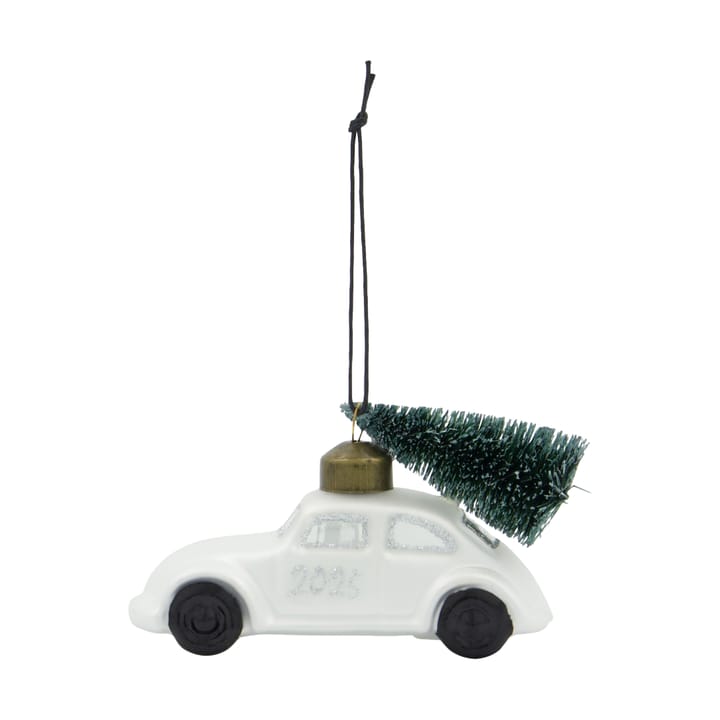 Ornement de Noël Car - Blanc-argent - House Doctor